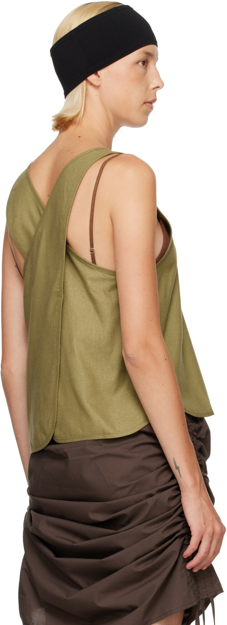 Baserange Green Apron Top