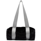 Landlord Black and Grey Mini Faux-Fur Duffle Bag