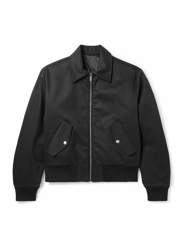 Photo: Balmain - Cotton-Blend Jersey Bomber Jacket - Black