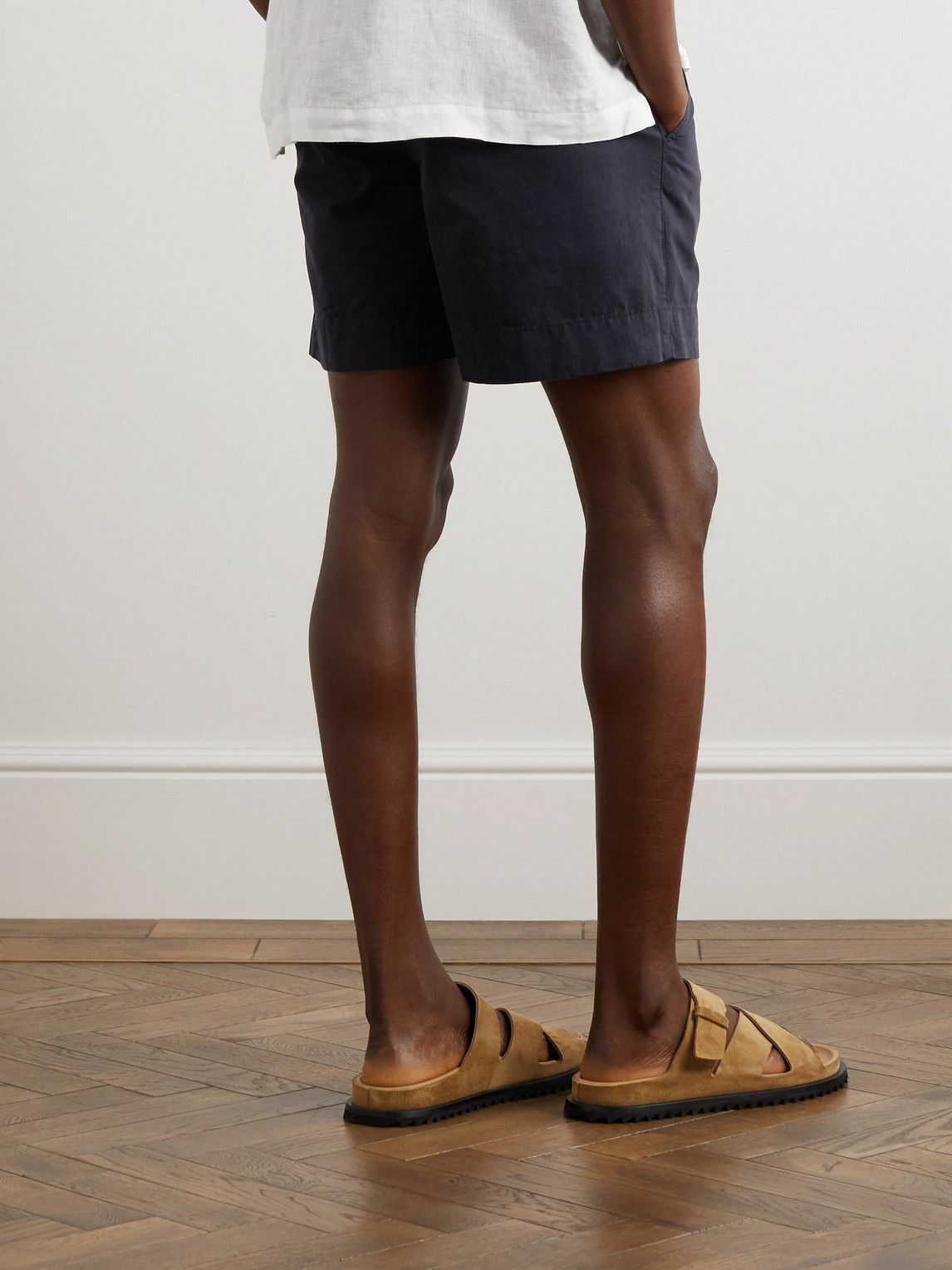La Paz - Straight-Leg Cotton-Canvas Drawstring Shorts - Blue