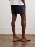 La Paz - Straight-Leg Cotton-Canvas Drawstring Shorts - Blue