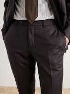 Canali - Slim-Fit Tapered Wool-Flannel Suit Trousers - Brown