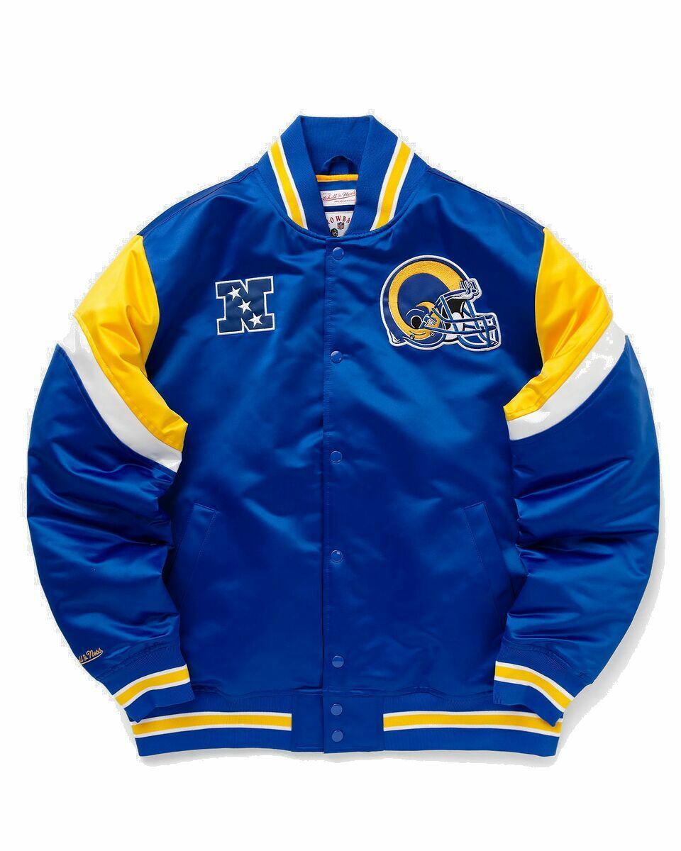 Photo: Mitchell & Ness Nfl Heavyweight Satin Jacket Los Angeles Rams Blue - Mens - Bomber Jackets/Team Jackets