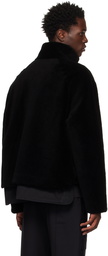 Solid Homme Black Funnel Neck Reversible Jacket