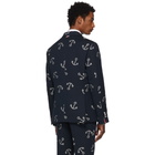 Thom Browne Navy Unconstructed Anchor Sport Blazer