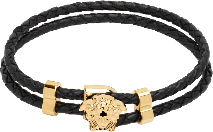 Photo: Versace 'La Medusa' Leather Bracelet