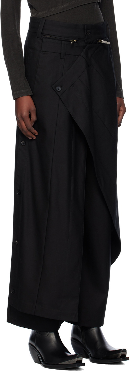 Feng Chen Wang Black Oversize Skirt Trousers