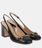 Gucci Horsebit leather slingback pumps