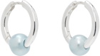 Hatton Labs SSENSE Exclusive Silver & Blue Hoop Earrings