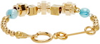 IN GOLD WE TRUST PARIS SSENSE Exclusive Gold & Blue 'AI' Bracelet