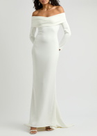 Solace London Lyla Off-the-shoulder Gown Cream