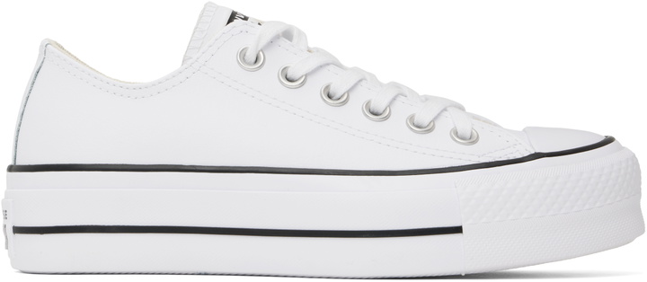Photo: Converse White Chuck Taylor All Star Platform Leather Sneakers