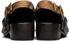 Burberry Black Leather Trunk Strap Clogs