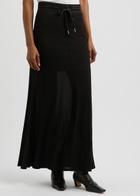 Helmut Lang Semi-sheer Jersey Maxi Skirt Black