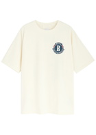 Rhude Bordeaux Printed Cotton T-shirt Cream