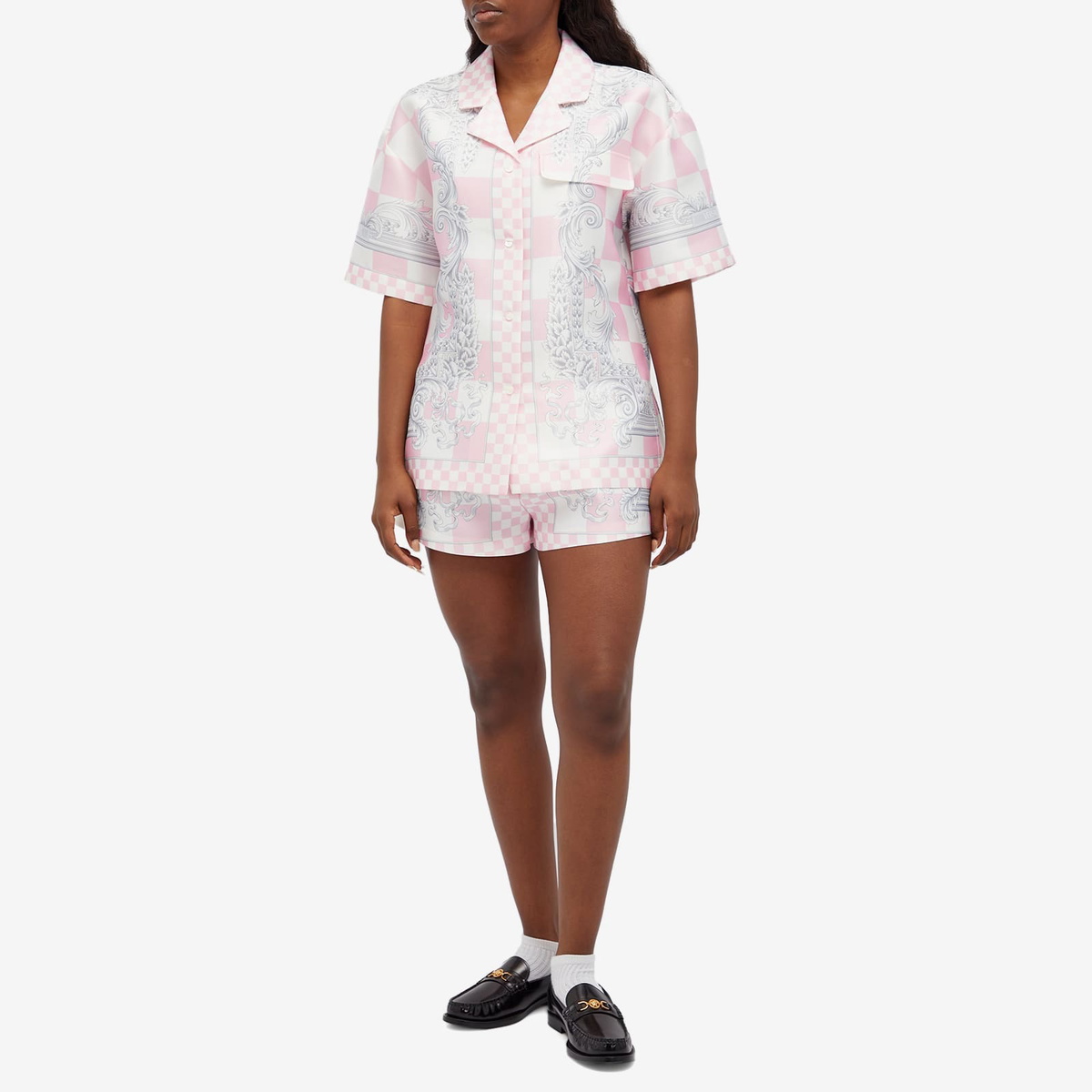Versace Women's Baroque Printed High Waisted Shorts in