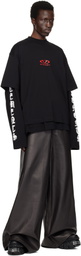 VETEMENTS Black Oval Logo Cropped T-shirt