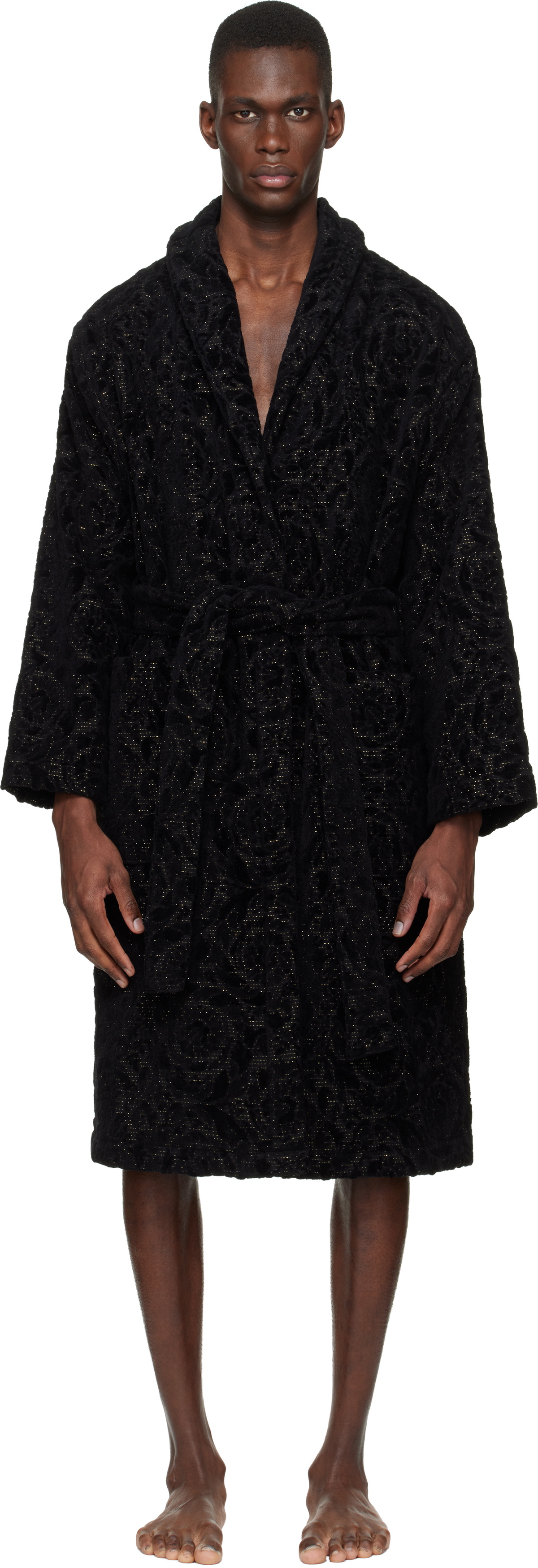 Versace Gray Barocco Bathrobe
