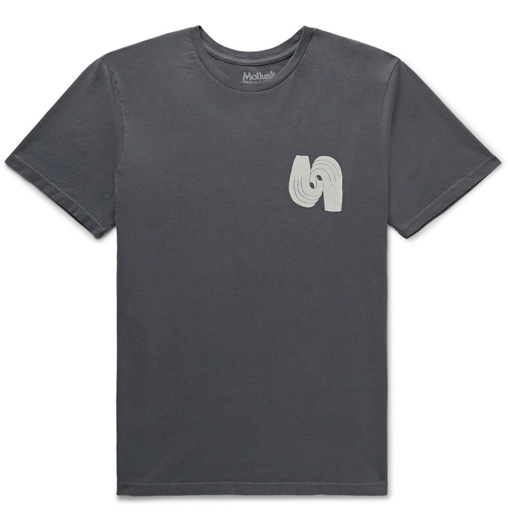 Photo: Mollusk - Printed Cotton-Jersey T-Shirt - Gray