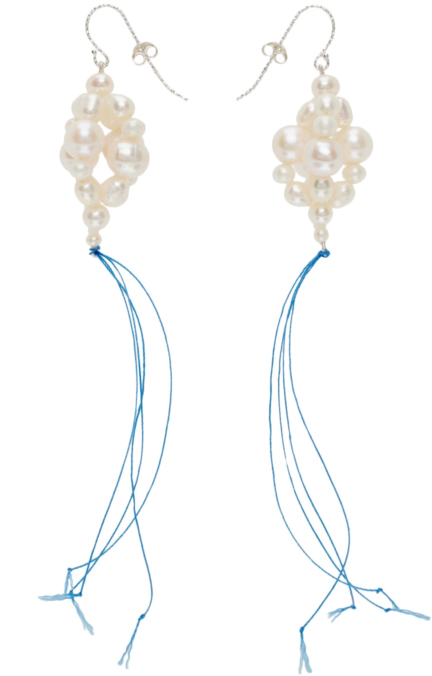Photo: Bleue Burnham White Hanging Antique Pearl Earrings