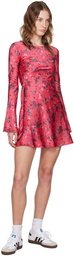 GANNI Red Floral Minidress