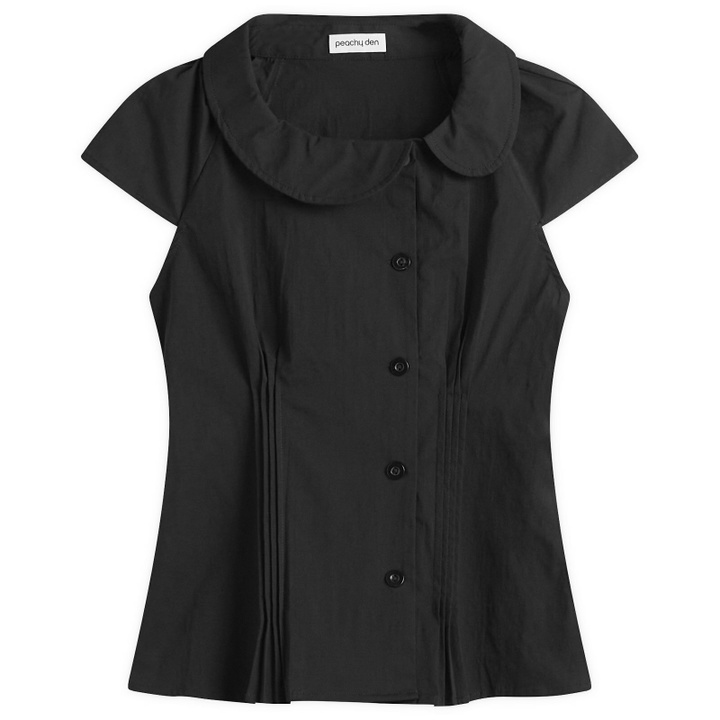 Photo: Peachy Den Women's Missy Asymmetric Blouse in Black