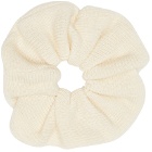 determ Off-White Collagen Fabric Knit Scrunchie
