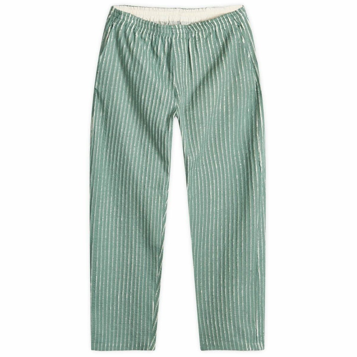 Photo: Craig Green Men's Hand-Frayed Stripe Trousers in Green/Cream