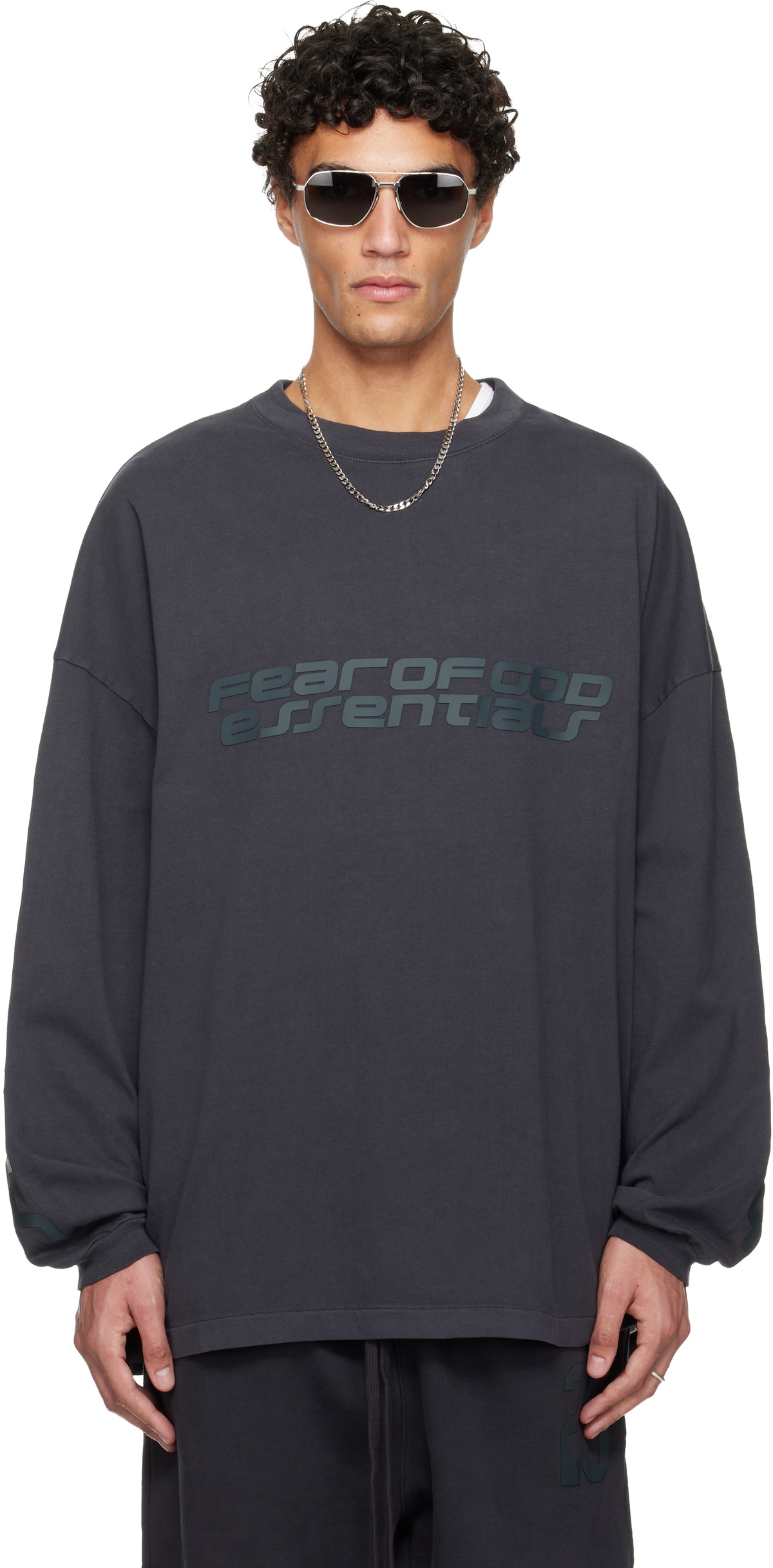 Fear of God ESSENTIALS Gray Holiday 90s Long Sleeve T-shirt