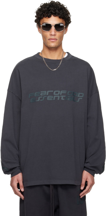 Photo: Fear of God ESSENTIALS Gray Holiday 90s Long Sleeve T-shirt