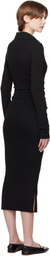 Nanushka Black Verity Mesh Jersey Shirt Midi Dress