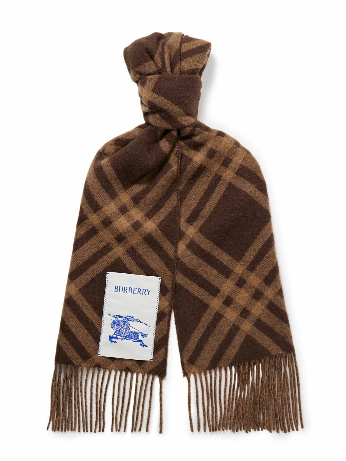 Burberry - Logo-Embroidered Ribbed Cashmere Scarf Burberry