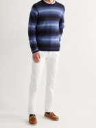 POLO RALPH LAUREN - Logo-Embroidered Striped Cotton and Linen-Blend Sweater - Blue - S