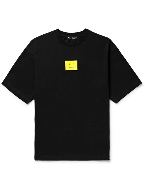 Photo: Acne Studios - Logo-Embroidered Stretch-Cotton Jersey T-Shirt - Black
