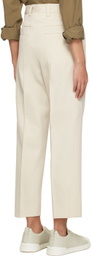 ZEGNA Off-White Double Pleats Trousers