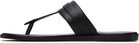 TOM FORD Black Smooth Leather T-Sandals