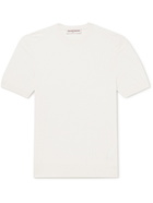 Orlebar Brown - Gaulin Pointelle-Knit Organic Cotton and Silk-Blend T-Shirt - White