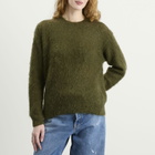 Auralee Women's Mohair Knit Pullover in Olive