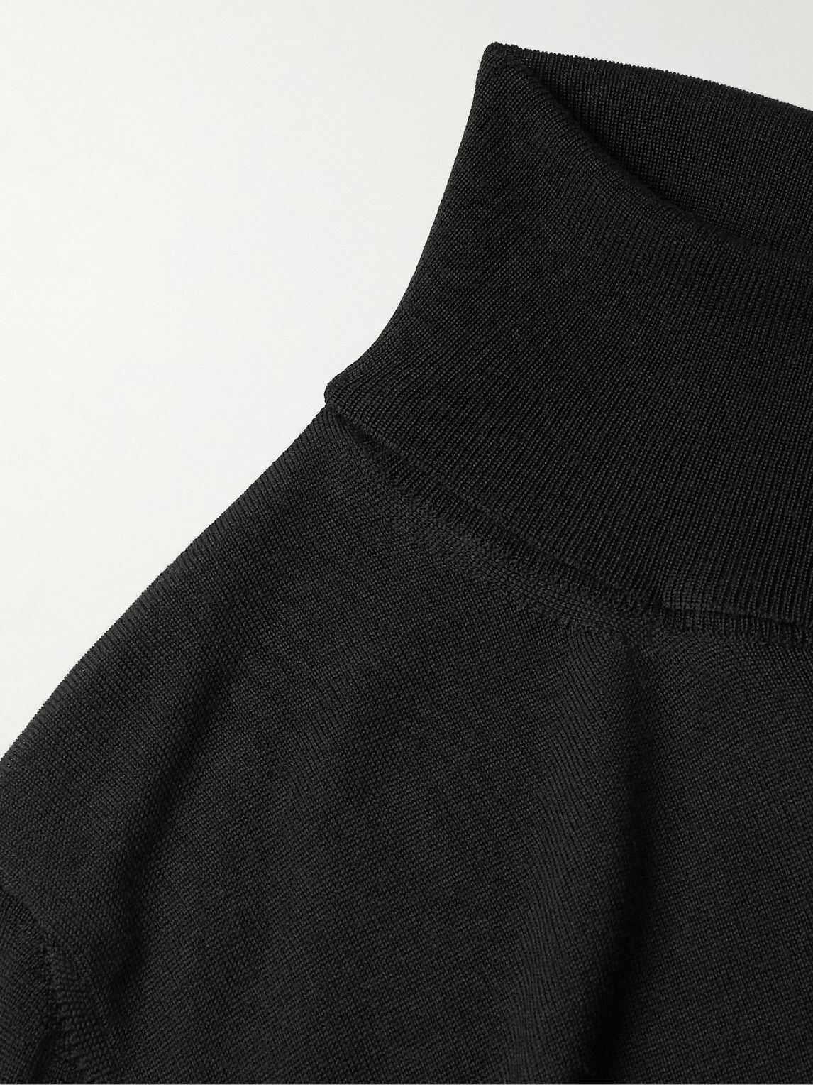 Canali - Slim-Fit Merino Wool Rollneck Sweater - Black