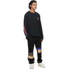 Rhude Black Neon Flame Long Sleeve T-Shirt