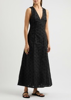 Matteau Broderie Anglaise Cotton Maxi Dress Black