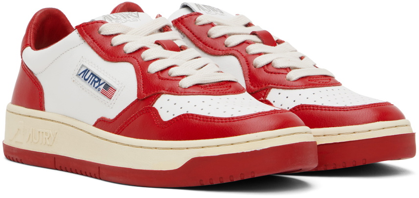AUTRY Red & White Medalist Low Sneakers Autry