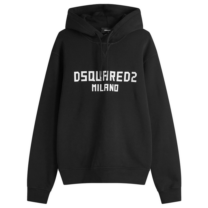Photo: Dsquared2 Men's Cool Fit Hoodie in Black/White Print