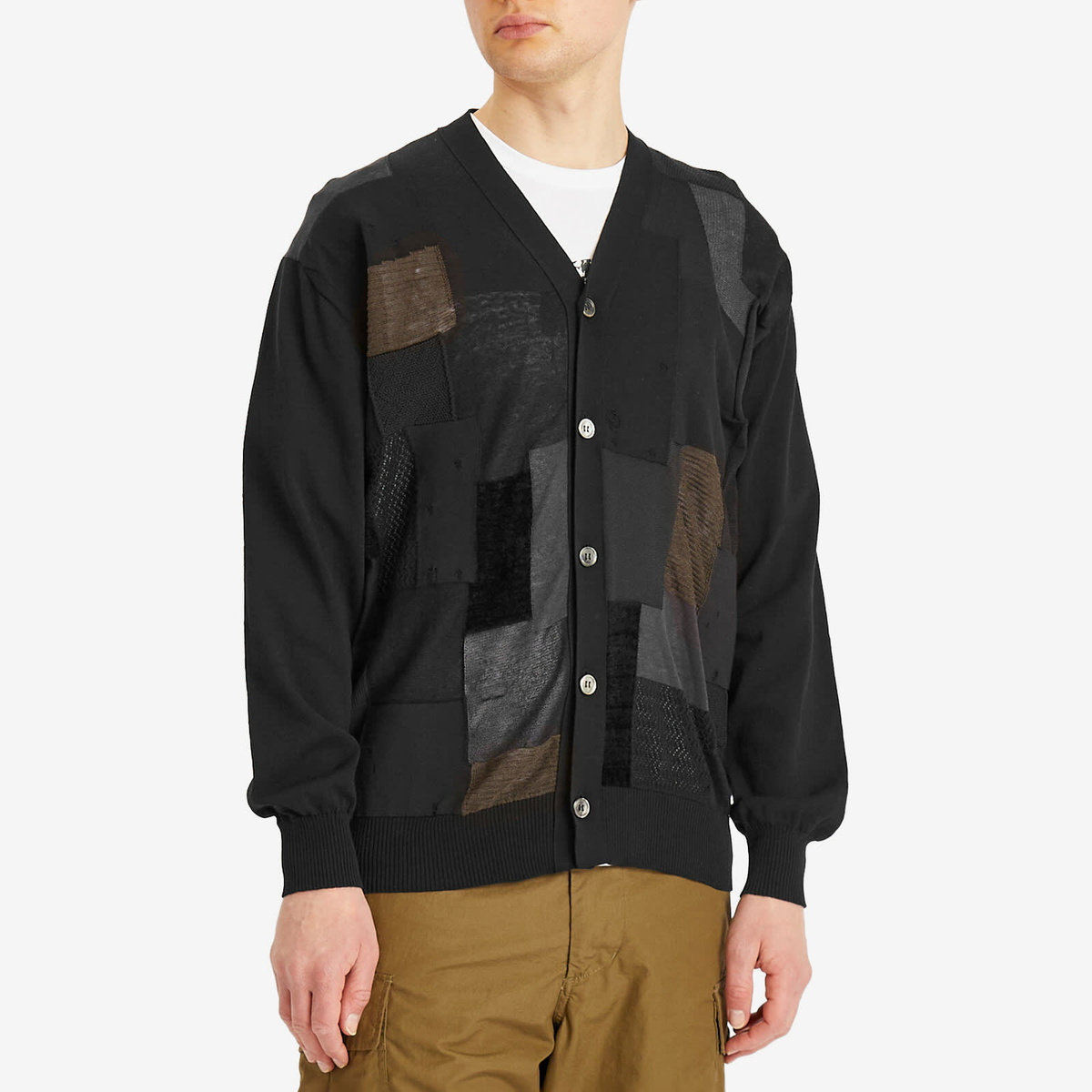 Junya Watanabe MAN Men's Multi Patch Cardigan in Black Junya Watanabe
