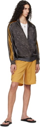 Serapis Brown Satin Silk Football Track Jacket