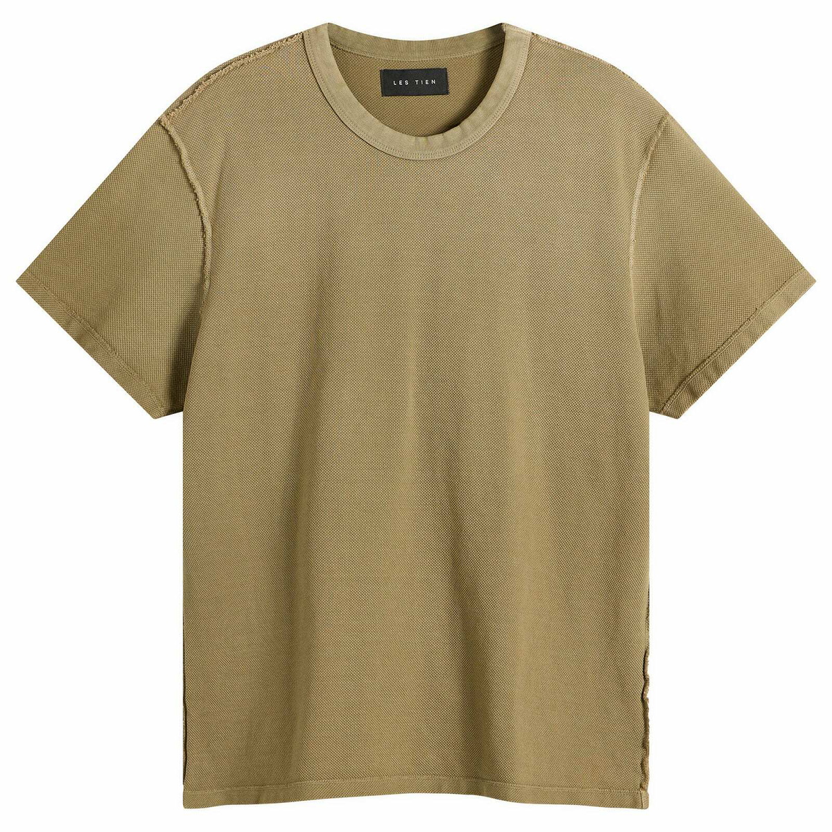 Les Tien Men's Pique Cotton T-Shirt in Military Ice