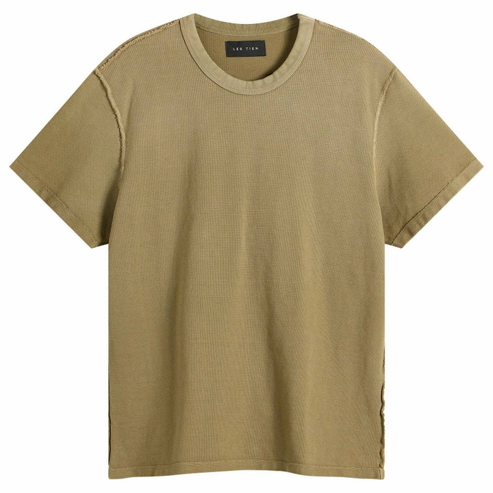 Photo: Les Tien Men's Pique Cotton T-Shirt in Military Ice