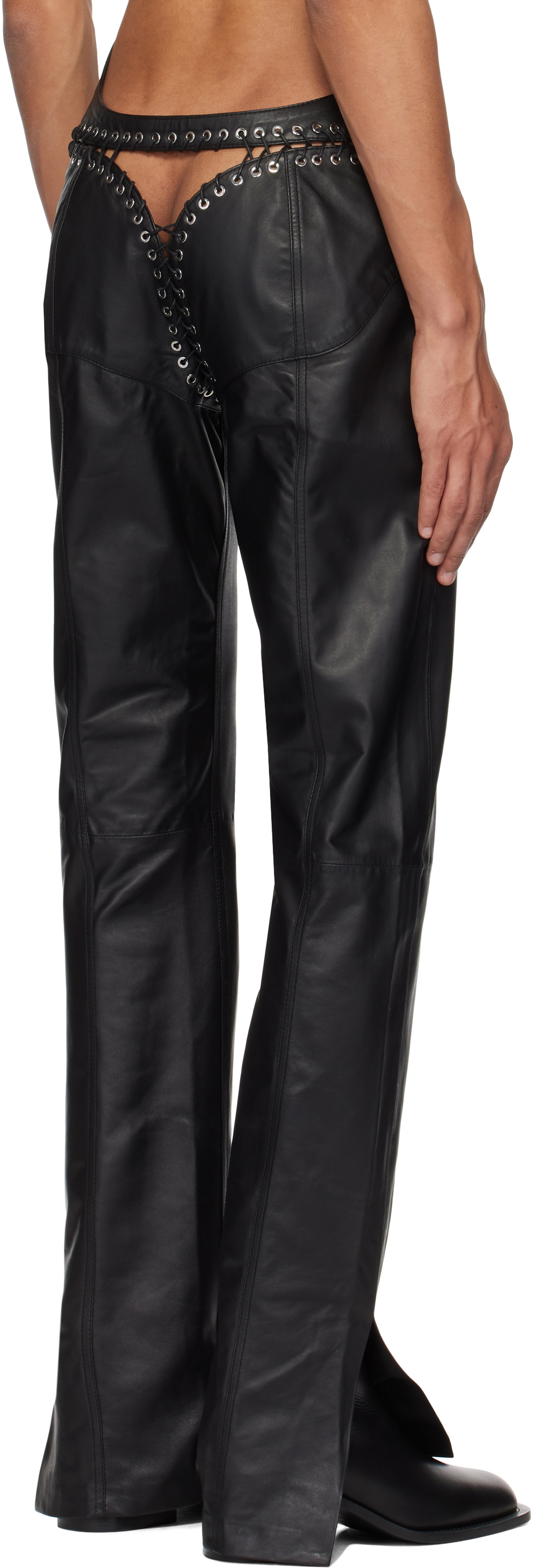 Ludovic de Saint Sernin Black Alistair Leather Pants
