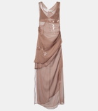 Jacques Wei Draped sequined tulle dress
