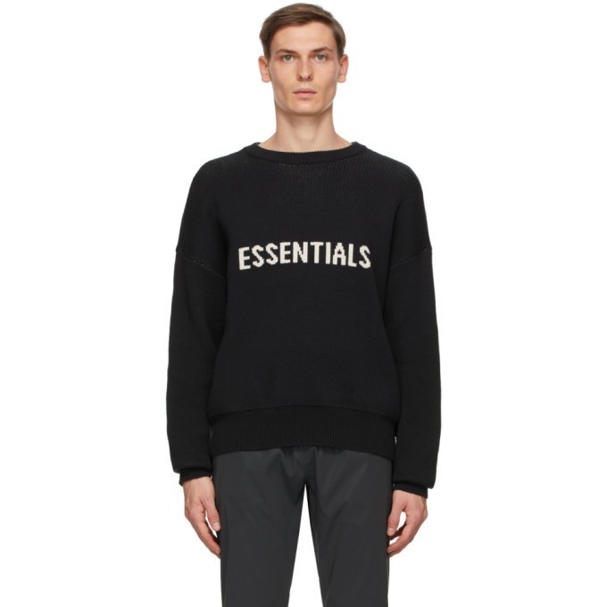 Essentials Black Logo Sweater Essentials